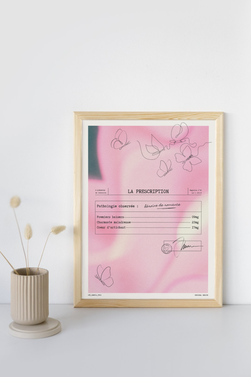Affiche littéraire "L'héroïne de Romance" | Collection La prescription