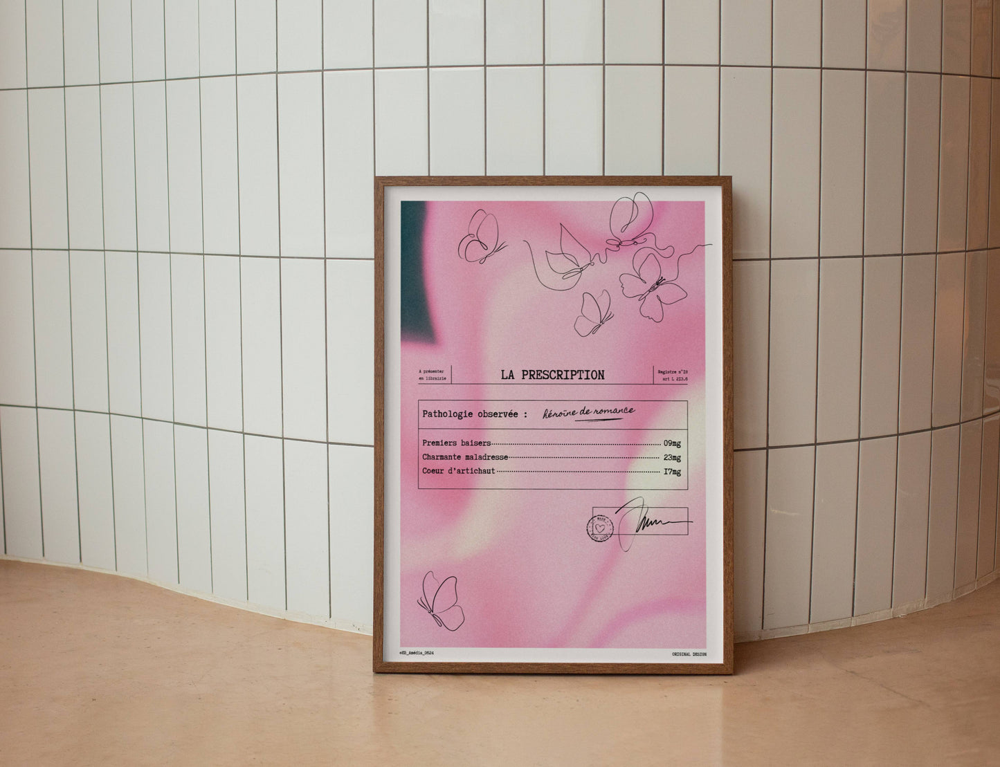 Affiche littéraire "L'héroïne de Romance" | Collection La prescription
