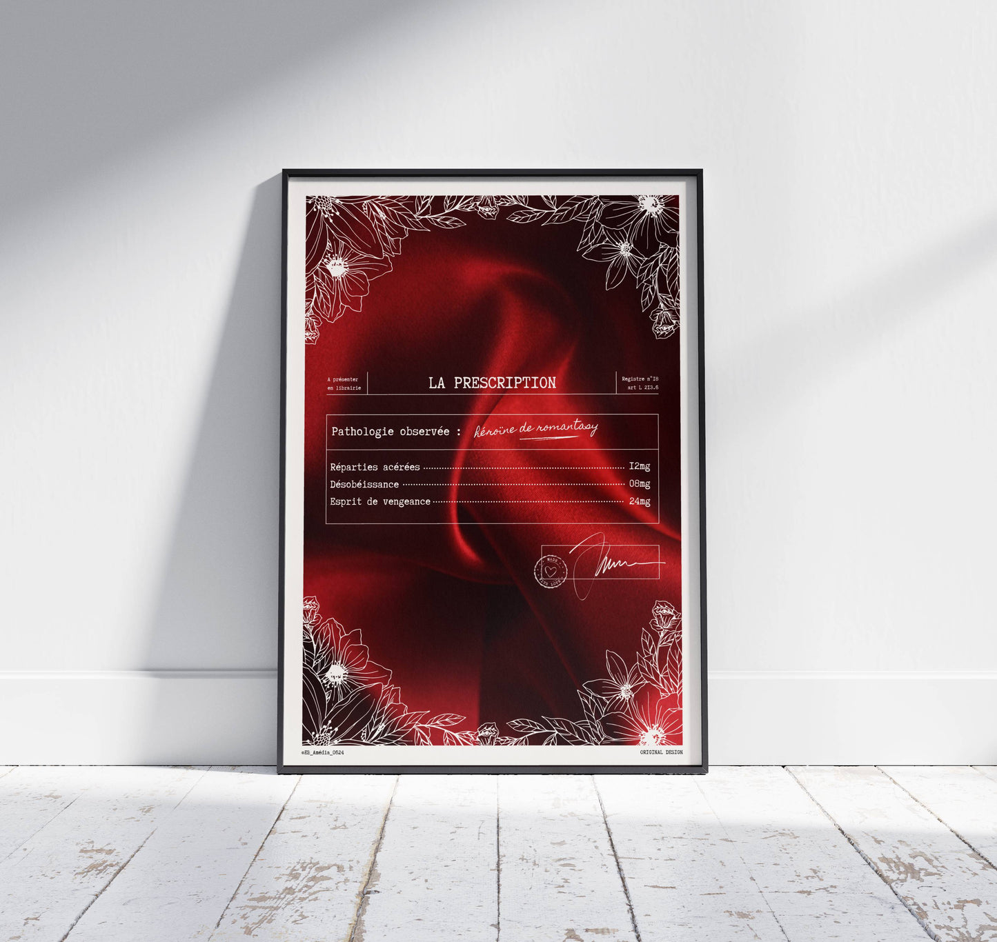 Affiche littéraire "L'héroïne de romantasy" | Collection La prescription