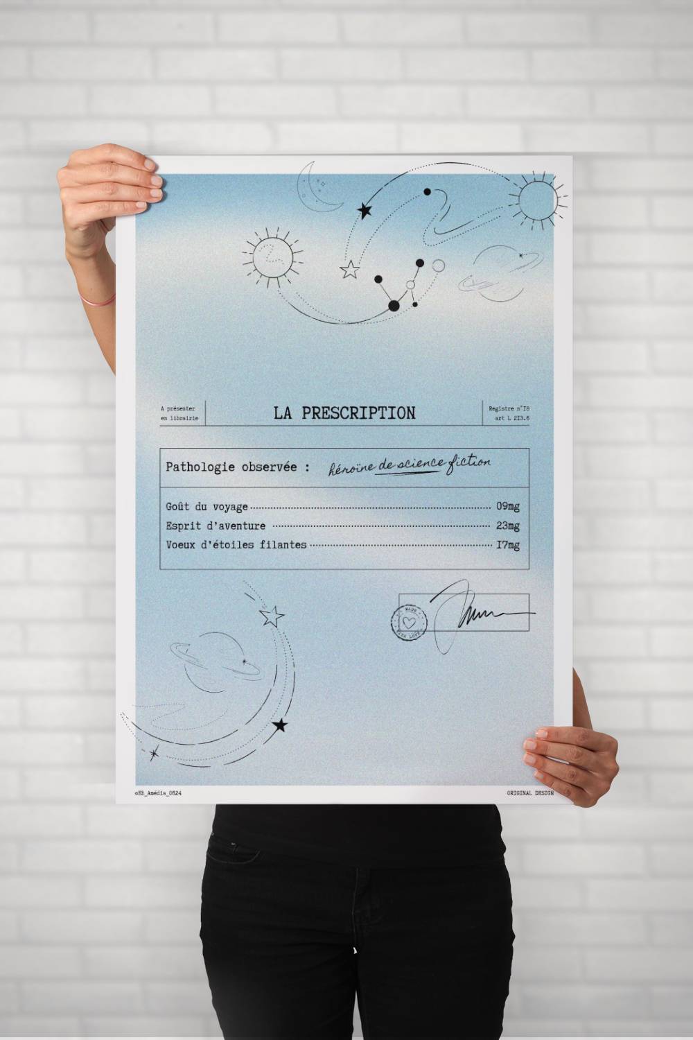 Affiche littéraire "L'héroïne de science-fiction" | Collection La prescription