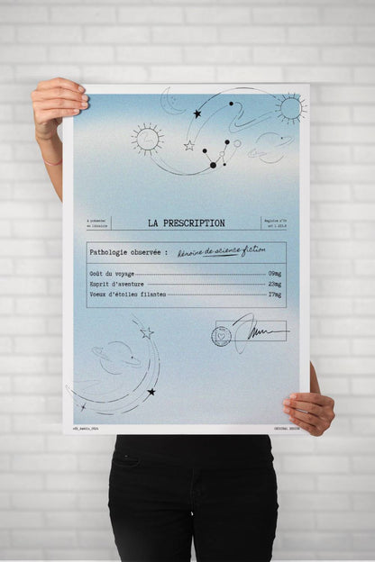 Affiche littéraire "L'héroïne de science-fiction" | Collection La prescription